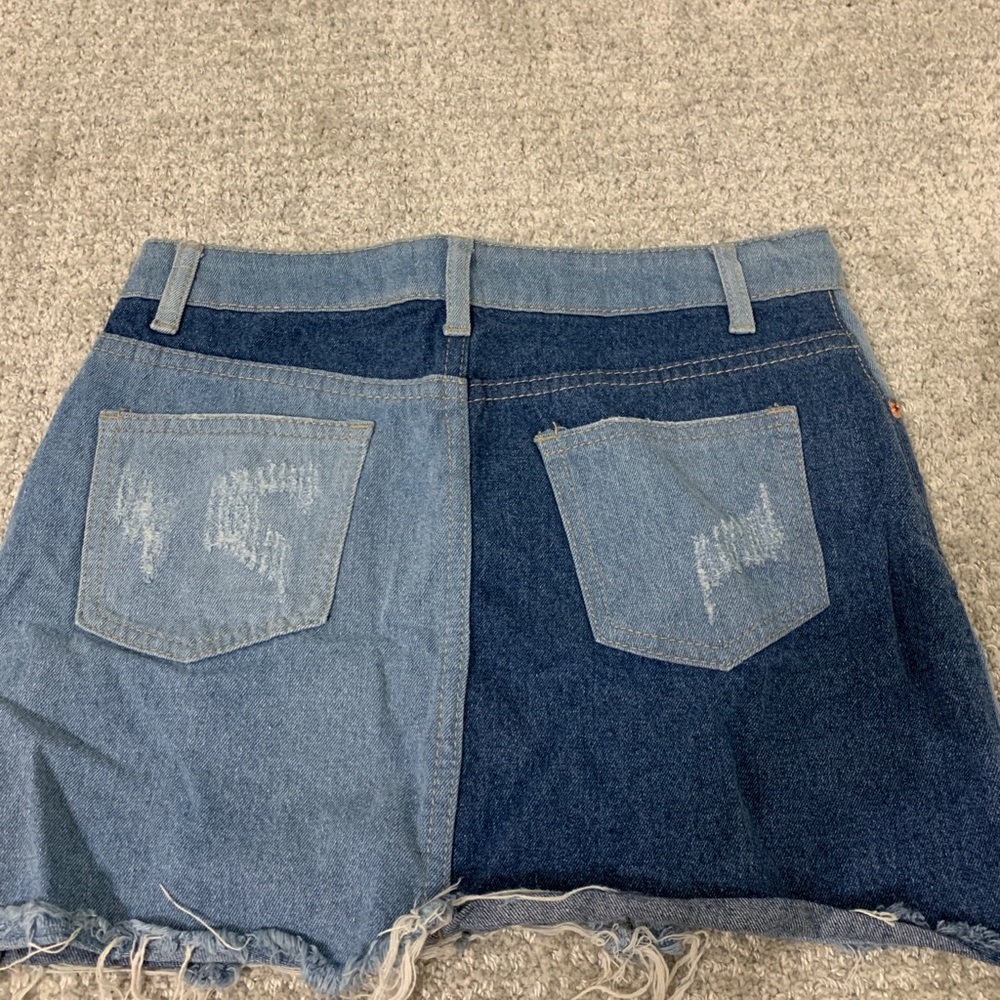 Patchwork Denim Skirt - image 2